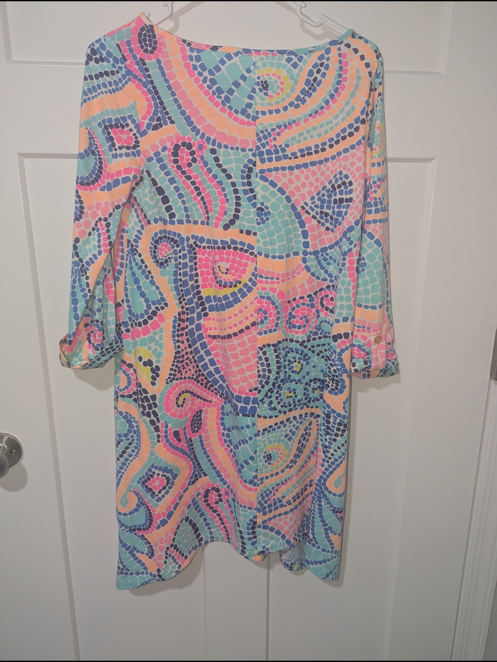 Lilly Pulitzer Pastel Mosaic Shift Dress in Pink, Blue, Mint, Peach - Picture 4 of 5